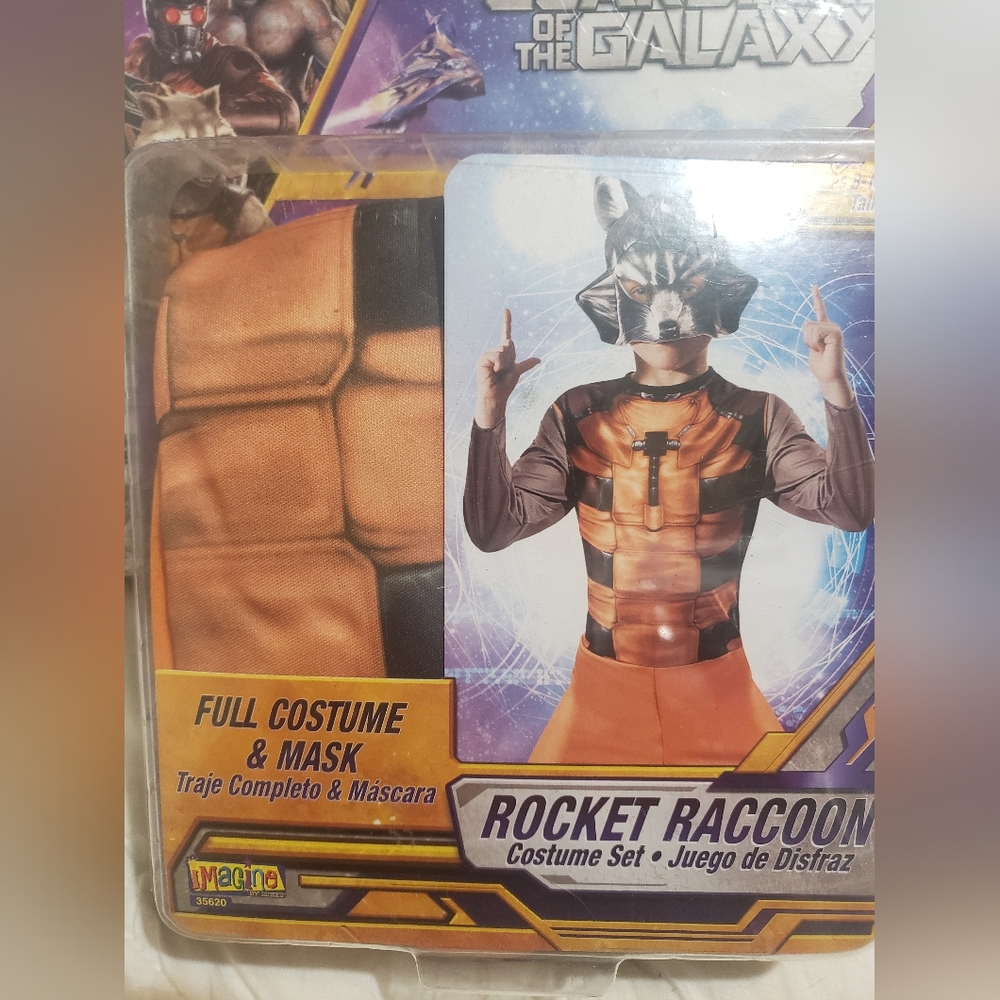 ROCKET RACCooN Costume & Mask Set Kids Size 8-10 Guardians Of The Galaxv Marvel